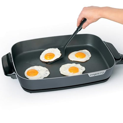 Presto 06858 16-Inch Slimline Electric Skillet with Glass Cover - Nonstick, Adjustable Temperature, Black