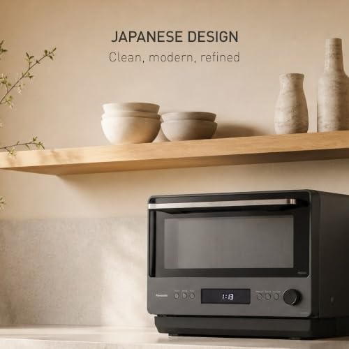 Panasonic Japanese Microwave, 1.0 cu. ft. 1200W Clean Design Flatbed Countertop Microwave Oven with Genius Sensor 2.0 One-Touch Cooking and Reheating, Inverter Technology, Auto Defrost – NN-SF57RM