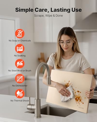 VEVOR Pizza Stone, 20 x 14 x 0.67 in Rectangular Pizza Stone, Extra Large Baking-Stone with Scraper, 1450℉ Heat-Resistant Cordierite, for Oven, BBQ Griller, Baking Bread & Pizza