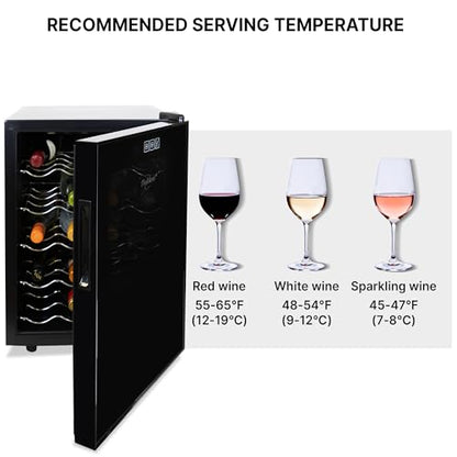 Koolatron 20 Bottle Thermoelectric Wine Cooler, Black