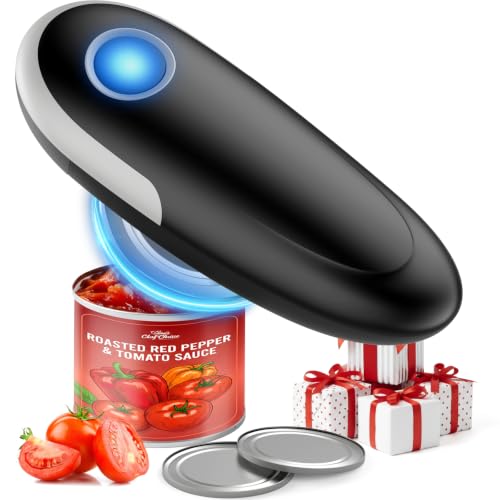 Electric Can Opener, One-Touch Automatic Can Opener for Seniors with Arthritis, Smooth Edge, Hands-Free, Fast Opening, Battery Powered, Food Safe Portable Electric Can Openers for Kitchen (Gray)