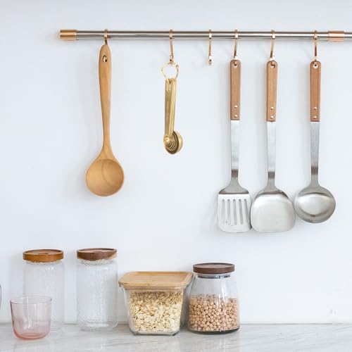 Blueden Measuring Spoons,304 Stainless Steel Measuring Cups & Spoon Set of 7 Piece:1Tbsp&1/2Tbsp,1tsp,3/4tsp,1/2tsp,1/4tsp,1/8tsp Teaspoon Coffee Scoop Tablespoon for Dry and Liquid Ingredients,Gold