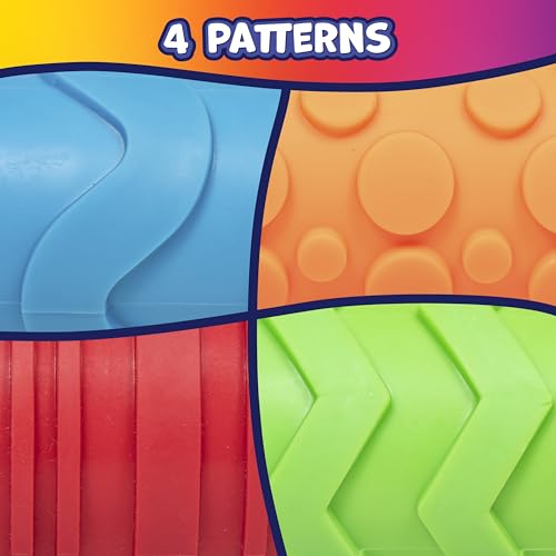 READY 2 LEARN Paint and Dough Texture Rollers | Set of 4 | Patterned Rolling Pins for Kids | Play Dough Accessories and Art Tools