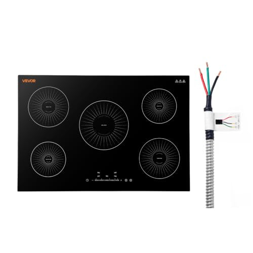 VEVOR Induction Cooktop 30In 5 Burners, Built-in Magnetic Stove, Induction Stove, Touch Control, 9 Power Levels, Ceramic Glass, Child Lock, 9200W, 220V