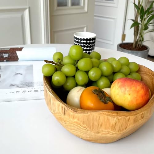 ZENFUN Wood Root Dish Bowl, Natural Wooden Bowl Snack Bowl, Handmade Serving Bowl for Candy, Bread, Snacks, Serving Appetizer Display, 7.8''-9.5'' Diameter