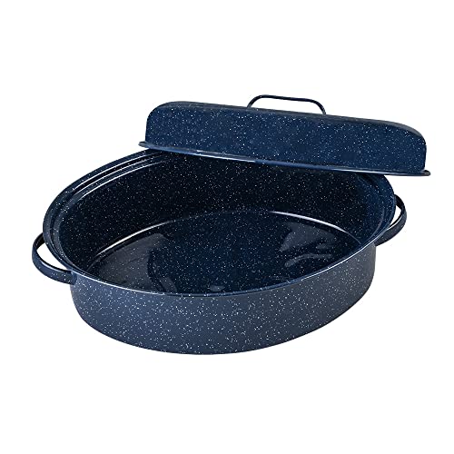 Granite Ware Limited Edition Large Covered Oval Roasting Pan, 18", Blue