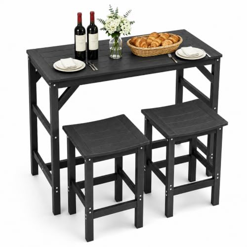 Liskanap Outdoor Patio Bar Set,55" Bar Height Table and Chairs Set