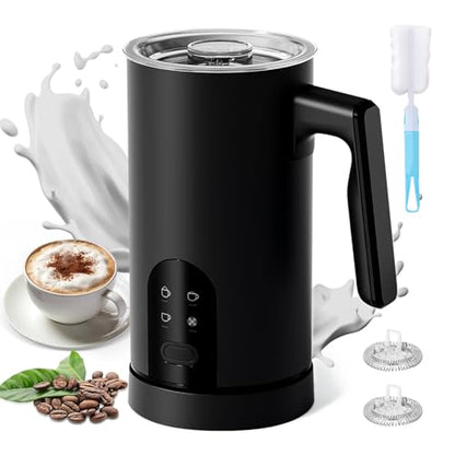 Torlaist Milk Frother and Steamer, 4-in-1 Automatic Electric Milk Frother 11.8oz/350 ml, Instant Hot and Cold Foam Maker, Milk steamer Heater Foamer Warmer for Coffee, Cappuccino, Macchiato, Latte