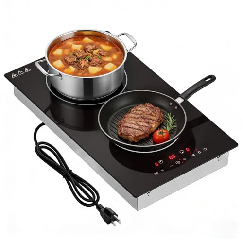 Ranein 12 Inch 2 Burner Induction Cooktop, 1800W, 120V