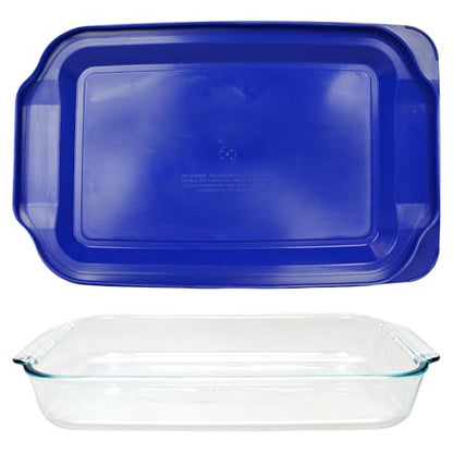 Pyrex 233 3qt Glass Baking Dish & 233-PC Blue Lagoon Lid - Made in USA