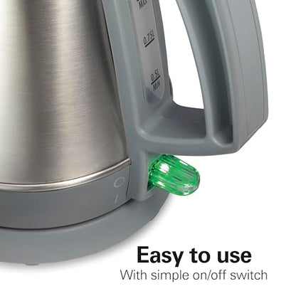 Hamilton Beach 1 Liter Electric Kettle, Water Boiler & Heater, Fast 1500 Watts, BPA Free Interior, Cordless Serving, Auto-Shutoff and Boil-Dry Protection, Cord Wrap, Stainless Steel (41065)