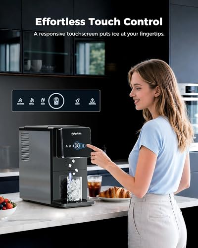 CyberChill Nugget Ice Makers Countertop Dispenser, 40lbs/Day Touch-Free Ice