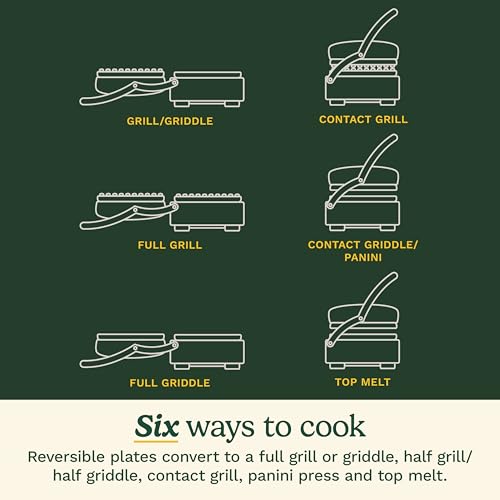 Cuisinart 6-in-1 Elite Griddler, Electric Grill, Griddle & Top Melt, 500°F Temperature Sear Function, LCD Screen, Dishwasher-Safe Cooking Plates, GR-300NAS, Stainless Steel