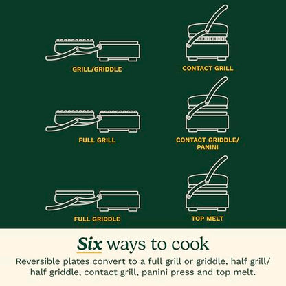 Cuisinart 6-in-1 Elite Griddler, Electric Grill, Griddle & Top Melt, 500°F Temperature Sear Function, LCD Screen, Dishwasher-Safe Cooking Plates, GR-300NAS, Stainless Steel