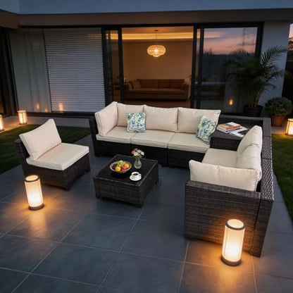 Xiacare 8 Pieces Patio Furniture Set with Storage, Outdoor Sectional Sofas