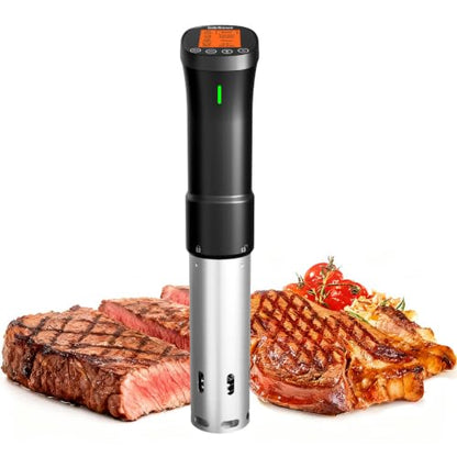 WiFi 2.4G Sous Vide Cooker, 1000W Sous Vide Machine Ultra-Quiet & 3D Fast Heating, App Control, Timer, Precise Calibration & Restaurant Chef-Level Recipes