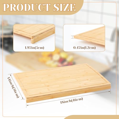 Patelai Bamboo Cutting Board with Counter Lip, 36 x 24in over The Stove Sink Cutting Board with Counter Edge, for Meat, Vegetables, Bread, and Charcuterie, Dough& Pastry Maker for Home Kitchen