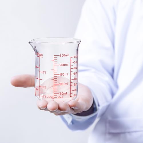 Ackers Glass Measuring Cup 1 Cup,8oz Borosilicate Liquid Measuring Cup with Spout