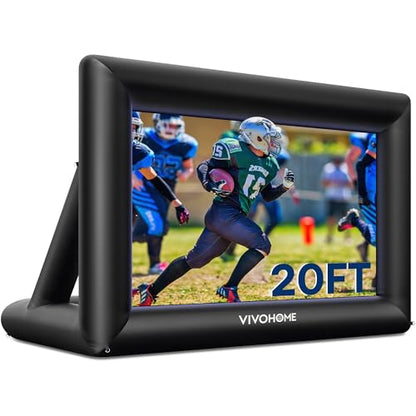 VIVOHOME 20 FT Inflatable Projector Screen for Outside, Blow Up Movie Screen Outdoor Use, Mega Large TV Screen with Carry Bag for Backyard, Triangular Back Support