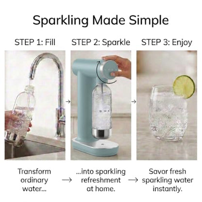 SMEG SKC01 Sparkling Water Maker, Soda Maker with 1L Tritan Renew Bottle