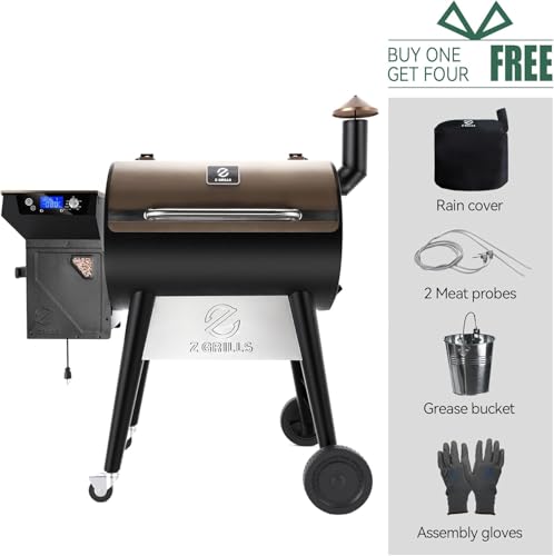 Z GRILLS 2026 Upgrade 8-in-1 Electric Wood Pellet Grill & Smoker with PID V3.0 Controller, LCD, 697 Sq In,Meat Probes, Easy Hopper Clean-out & Grill Cover