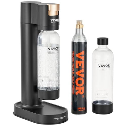 VEVOR Sparkling Water Maker, Soda Maker Machine for Home Carbonating, Soda Maker with 2 BPA-free 1L PET Bottles, CO2 Cylinder(Not Contain CO2 GAS), Compatible with Mainstream Screw-in 60L CO2 Cylinder