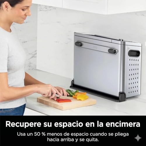Ninja FT405CO 10-in-1 Digital Air Fry Oven with Extra Large Capacity, Flip Up and Away, Stainless Steel Body, and Temperature Control (Renewed)