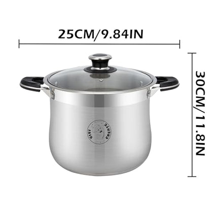 Vivicreate 18.5 Quart Stainless Steel Stock Pot with Lid Large Induction Cooking Pot for Pasta Soup Boiling Stew with Measurement Marks and Handles