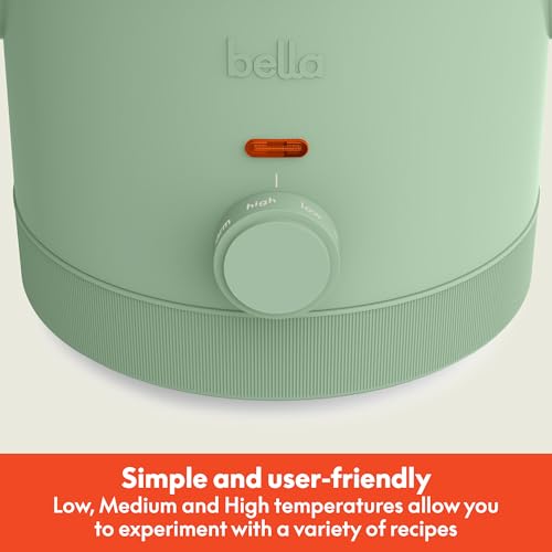 bella 1.5qt Non-Toxic Manual Slow Cooker with 3 Heat Settings, Seaglass