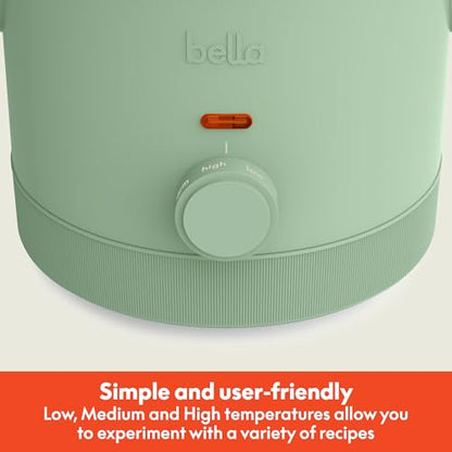 bella 1.5qt Non-Toxic Manual Slow Cooker with 3 Heat Settings, Seaglass