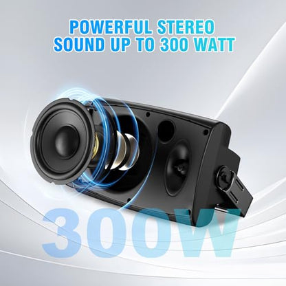 STUDIOFINIX 8-Inch 600W Passive Outdoor Speakers Wired, IP44-Rated Waterproof, All-Weather Speakers Ideal for Large Spaces (Commercial Areas, Spacious Backyards, Auditorium)