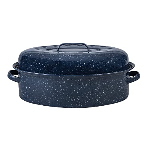Granite Ware Limited Edition Large Covered Oval Roasting Pan, 18", Blue