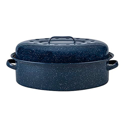 Granite Ware Limited Edition Large Covered Oval Roasting Pan, 18", Blue