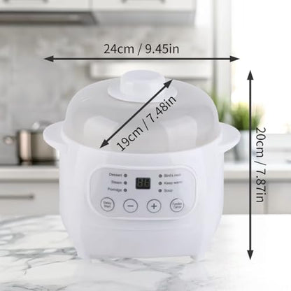 Natudeco 1l Electric Stew Pot Slow Cookers Mini Electric Stew Cooker
