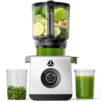 AAOBOSI 3-in-1 Cold Press Juicer Machine, 6.5" Wide Chute, Slow Juicer Designed for Faster Juicing with Whole Fruits & Veggies, Easy to Clean and Clog-Resistant, for Nut Milk & Sorbet