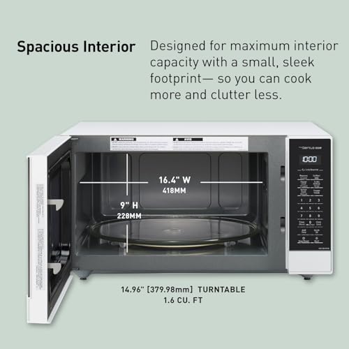 Panasonic NN-SN75LW cu.ft Cyclonic Inverter Countertop Microwave Oven 1250Watt Power with Genius Sensor Cooking, 1.6 cft, White
