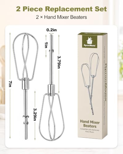 Stainless Steel Hand Mixer Beaters Compatible with KitchenAid Hand Mixer