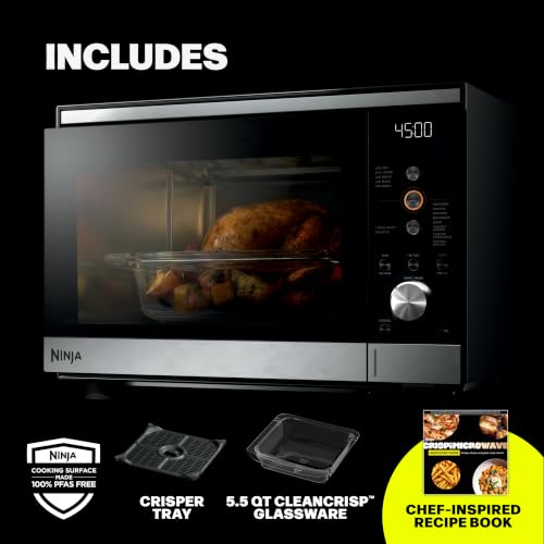 Ninja® Crispi™ Microwave & Air Fryer with FusionCrisp, Silver, MW101