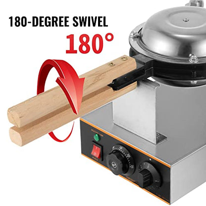 VEVOR Commercial Waffle Maker 30 Pcs, Electric Stainless Steel
