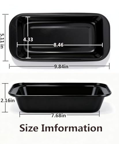 Yoehka 6 Pack Bread Pan Set, Non-Stick 8×4 Loaf Pans for Baking Homemade Bread, Sourdough, Brownies, Cake, Carbon Steel, Rectangle Baking Pans (Black)