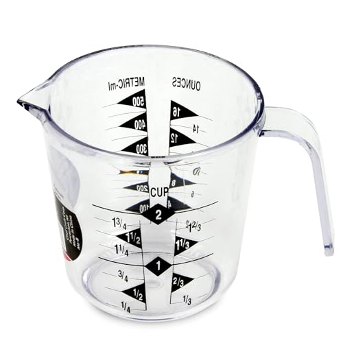 Chef Craft Select Plastic Measuring Cup, 2 Cup, Clear