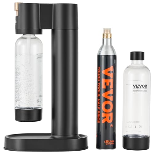 VEVOR Sparkling Water Maker, Soda Maker Machine for Home Carbonating, Soda Maker with 2 BPA-free 1L PET Bottles, CO2 Cylinder(Not Contain CO2 GAS), Compatible with Mainstream Screw-in 60L CO2 Cylinder