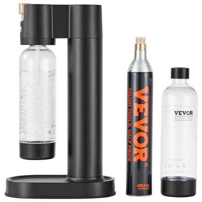 VEVOR Sparkling Water Maker, Soda Maker Machine for Home Carbonating, Soda Maker with 2 BPA-free 1L PET Bottles, CO2 Cylinder(Not Contain CO2 GAS), Compatible with Mainstream Screw-in 60L CO2 Cylinder
