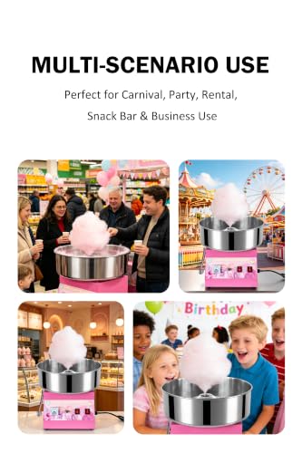Commercial Cotton Candy Machine 1000W - 15" Stainless Steel Bowl