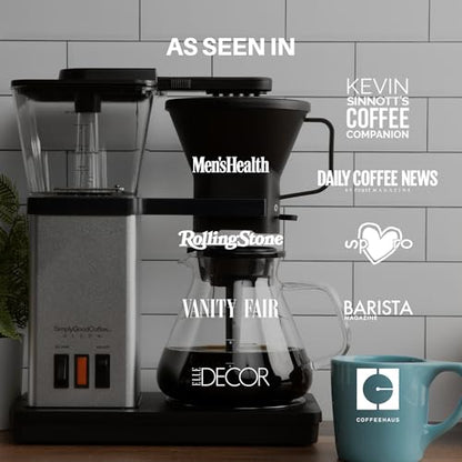 SimplyGoodCoffee Coffee Maker/Coffee Machine. 8 Cup Automatic Drip Pour Over Coffee Brewer. Easy To Use, Durable Stainless, Gold Cup Standard