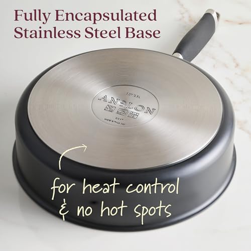 Anolon Advanced Ceramic Nonstick Pots and Pans, Induction Suitable, Dishwasher Safe, 9 Piece Cookware Set - Black with Cream Ceramic Interior