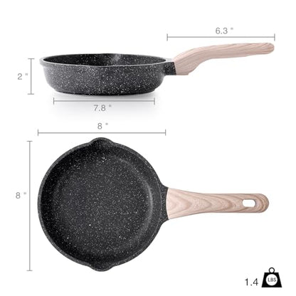 Kordisen Nonstick Frying Pan Skillet, 8 Inch Small Egg Omelet Pan, Healthy and Non Toxic, Induction Compatible, PFOA Free