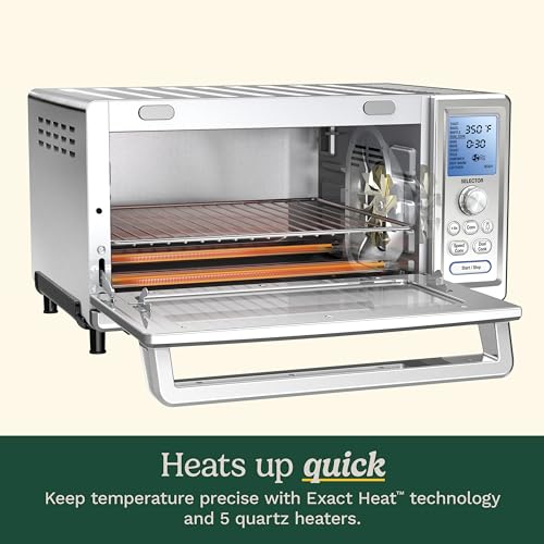 Cuisinart Chef’s Convection Toaster Oven, 1800-Watt Electric Oven with 15 Cooking Functions, Fits 13" Pizza, 9"x13" Baking Pan, and Full-Size Chicken, Nonstick Interior, TOB-260N1NAS, Stainless Steel