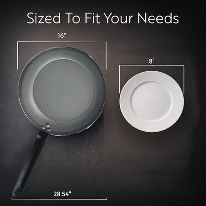 Restaurantware Met Lux 16 Inch Fry Pan, 1 No-Stick Frying Pan - Induction-Ready, Triple-Riveted, Silver Carbon Steel Cooking Skillet, Durable, For Searing, Sauteing, And Browning Food