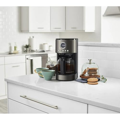 Cuisinart Stainless Steel 12-Cup Coffee Machine, Black Stainless Steel DCC-1220BKS